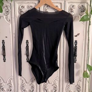 Blackmilk Black Partially Sheer Bodysuit
